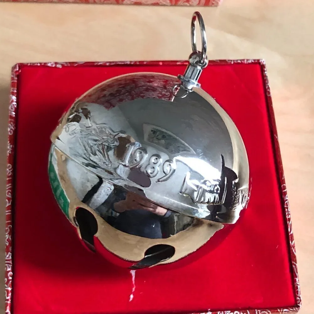 1989 Wallace Silversmiths Silver Sleigh Bell - 19th Annual Limited Edition